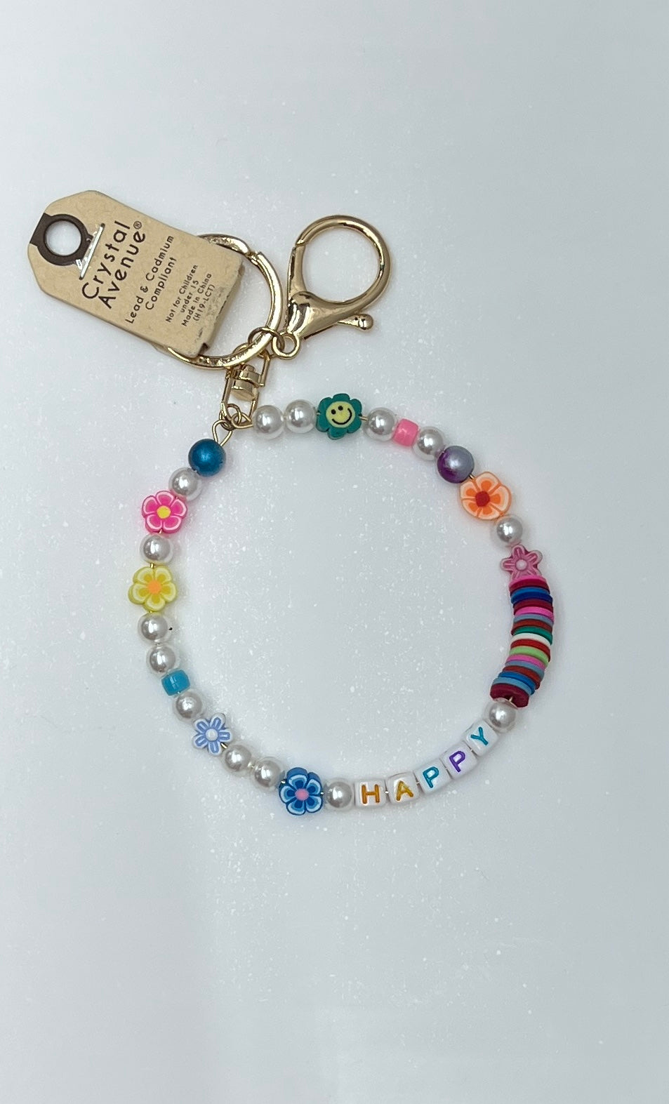 Pearl & Bead Bangle Key Ring