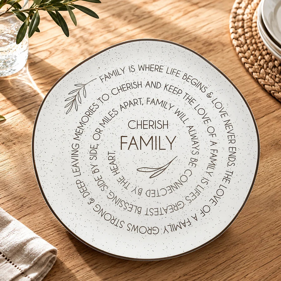 Cherish Family Ceramic Plate