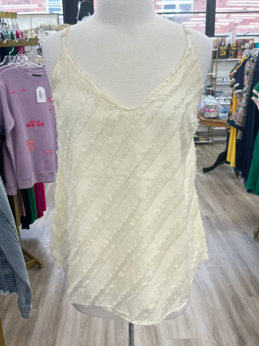 Cream Stripe Cami Top