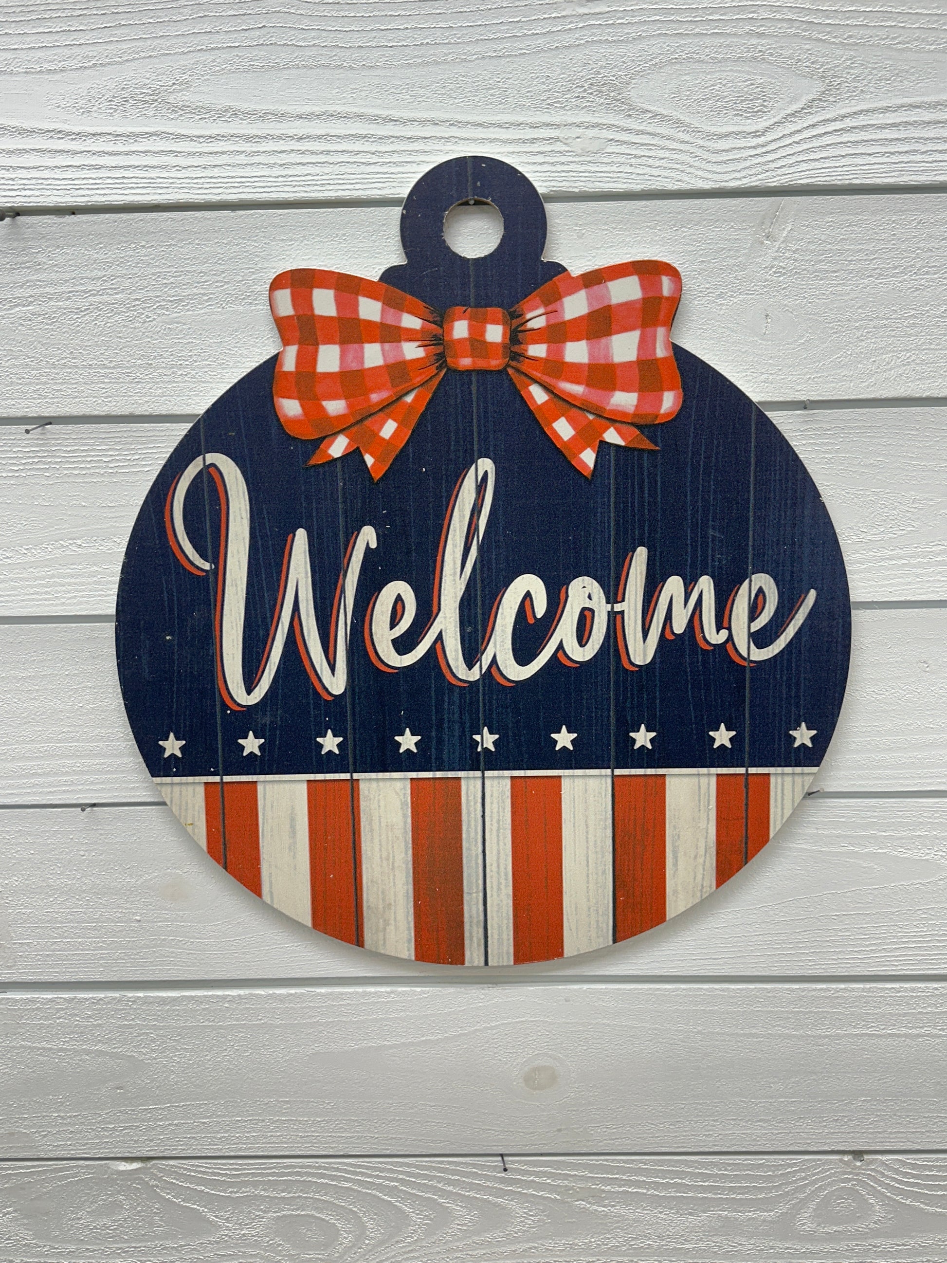 Welcome Patriotic Round Adoornament