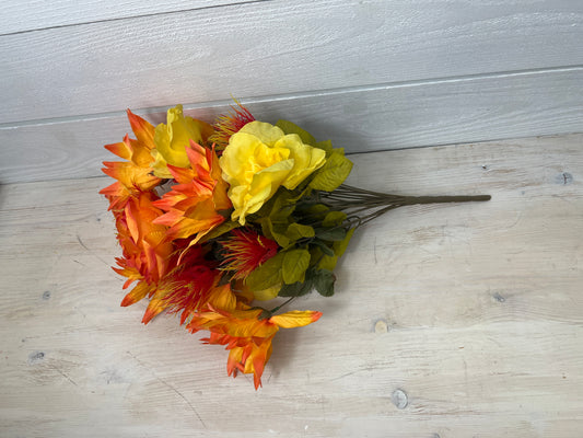Orange & Yellow Faux Floral Bouquet