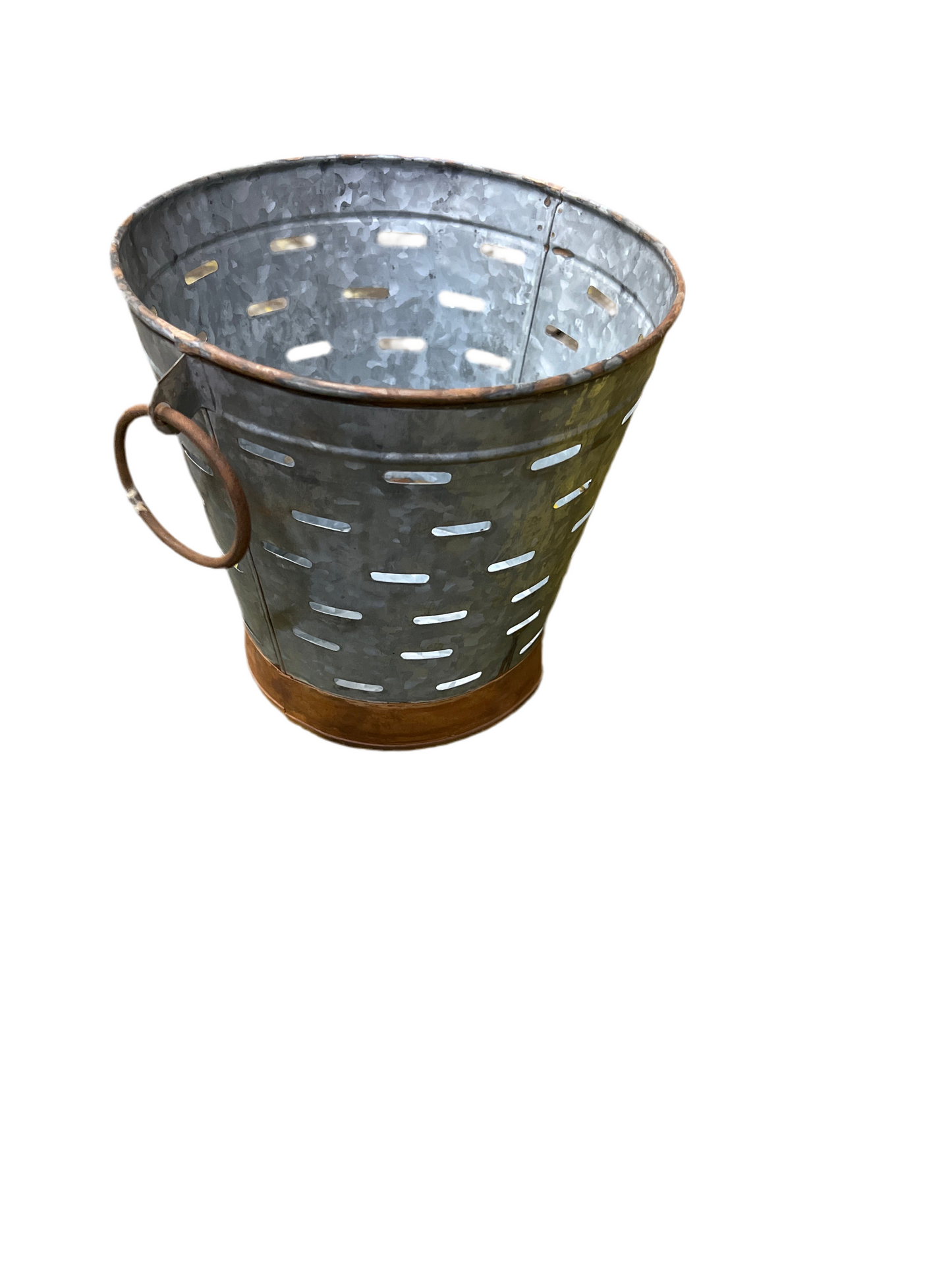 Galvanized Slot Bucket with Ring Handles