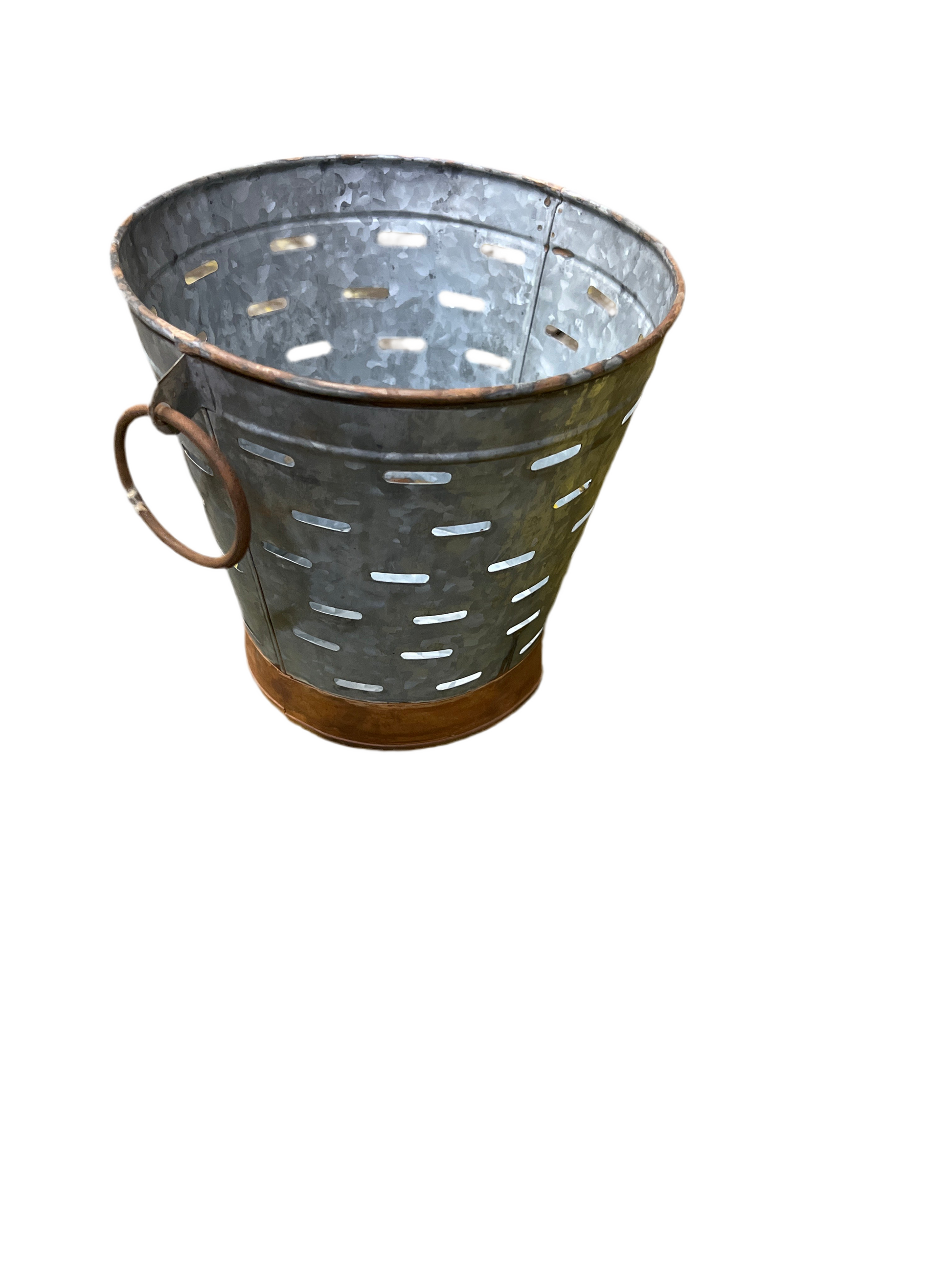 Galvanized Slot Bucket with Ring Handles