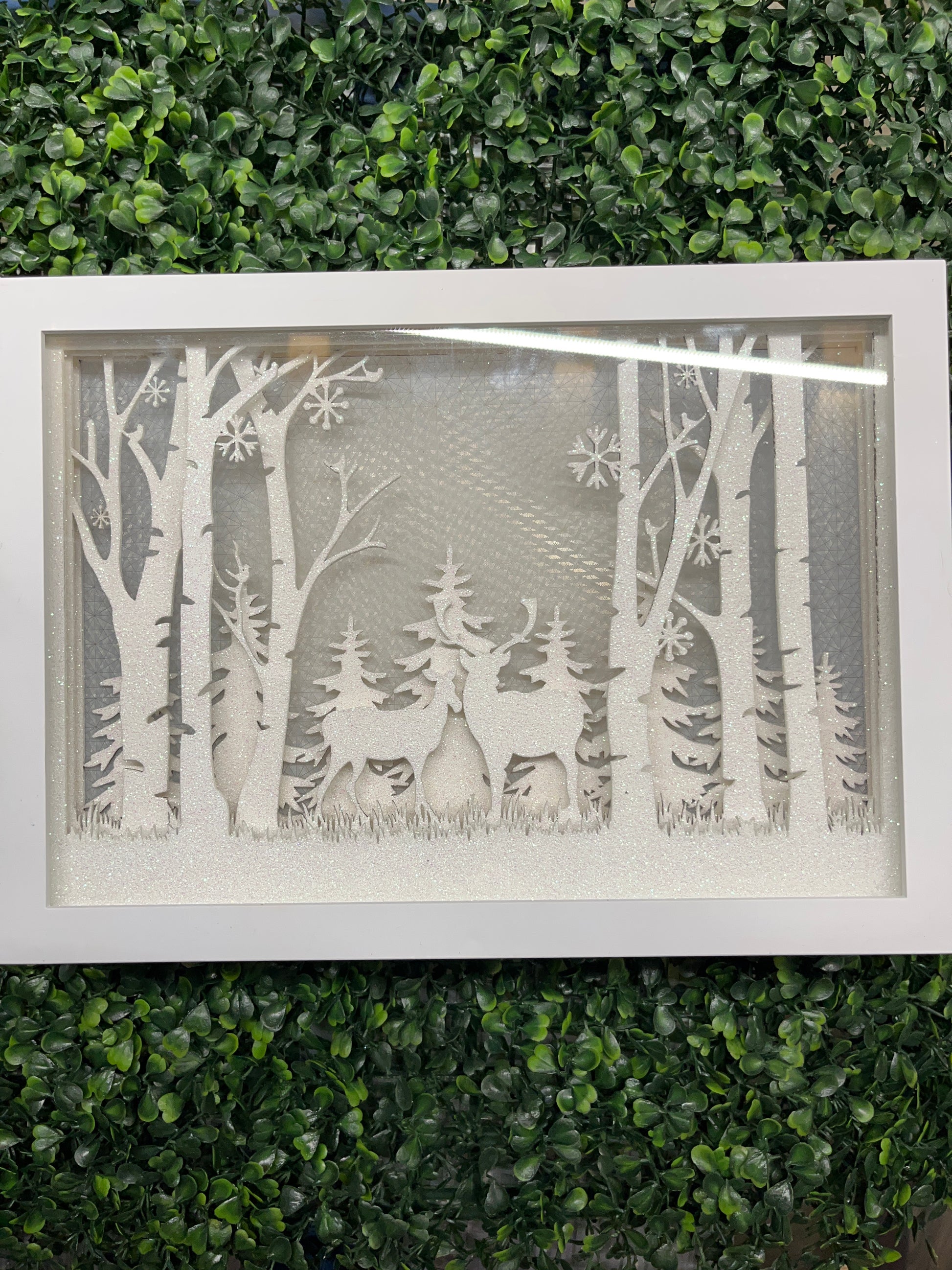 Musical LED Deer Shadow Box