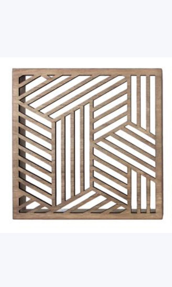 Wood Geometric Framed Tabletop Sign