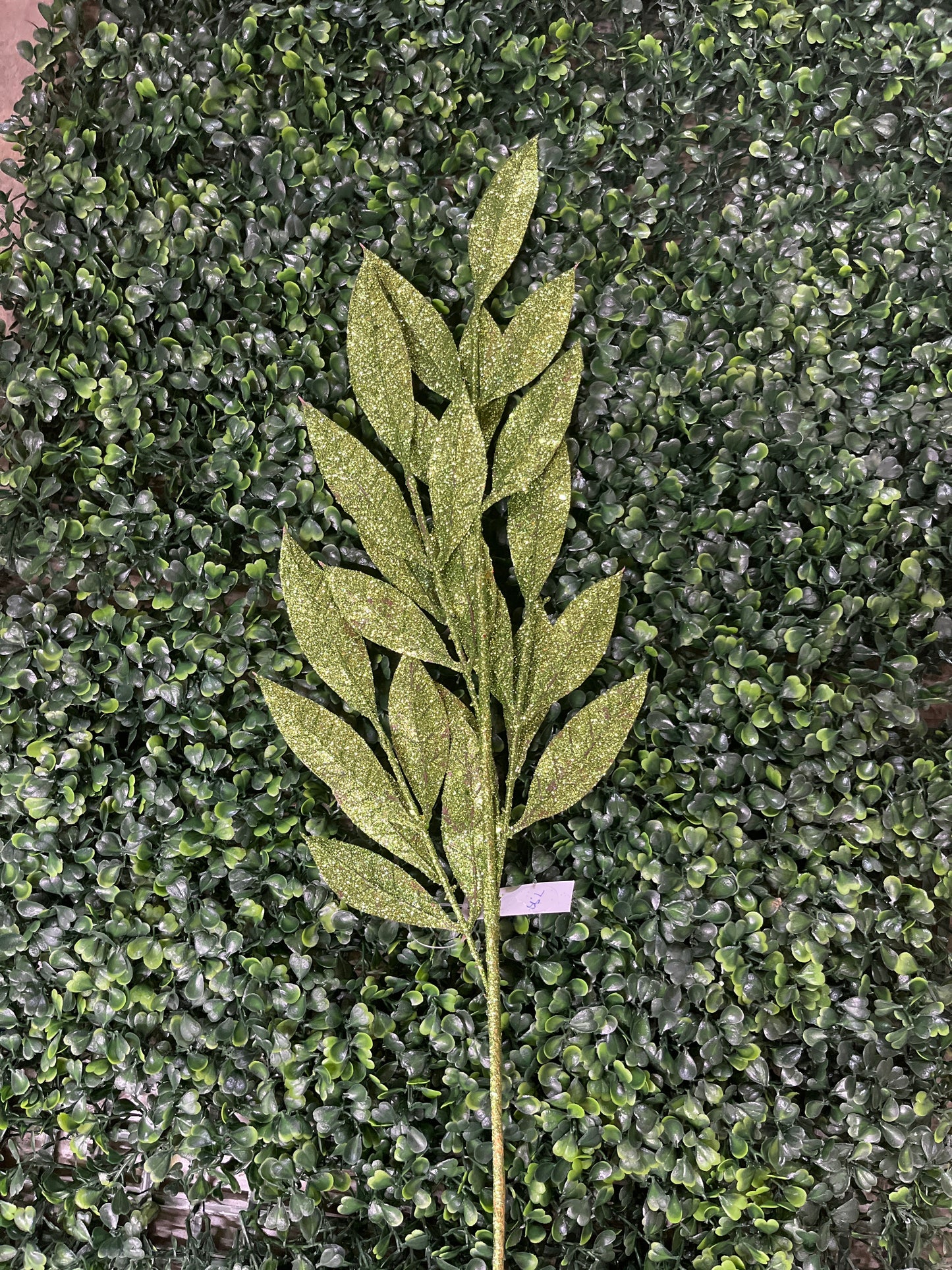 Glitter Laurel Leaves Spray