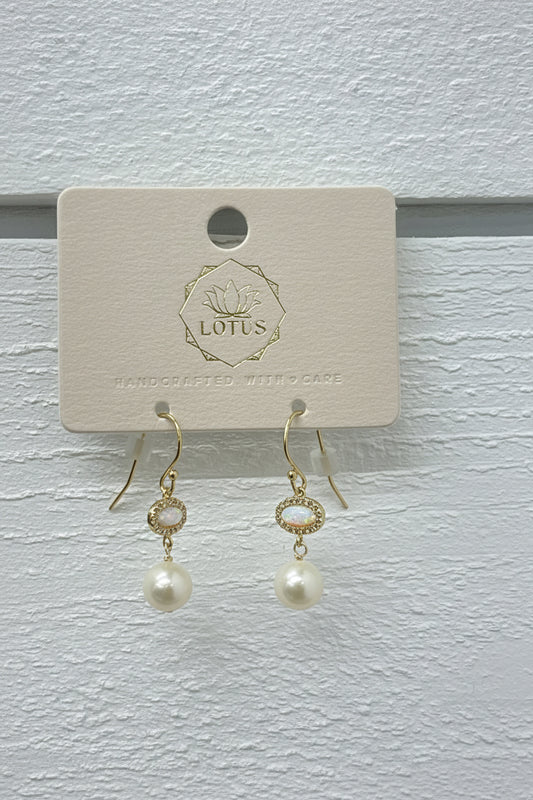 Lotus Jewelry Studio- Gold Opala Earrings