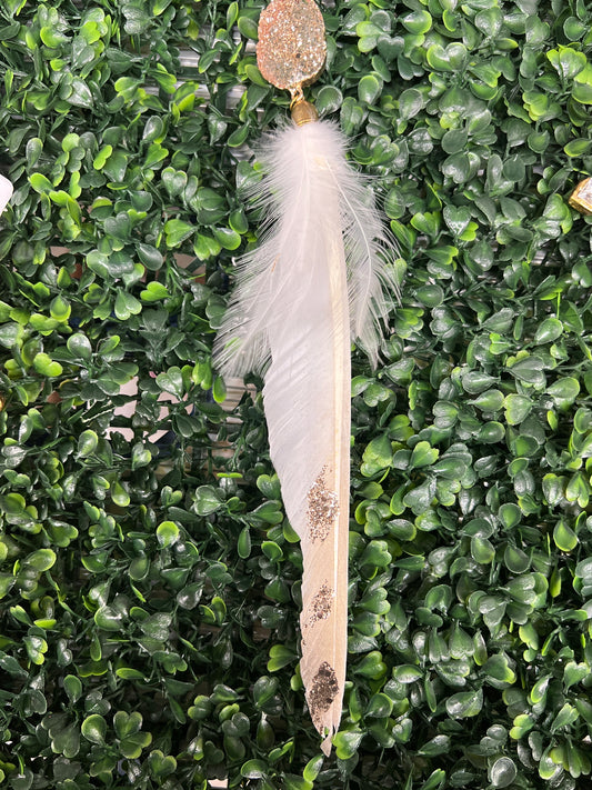 Feather And Stone Ornament