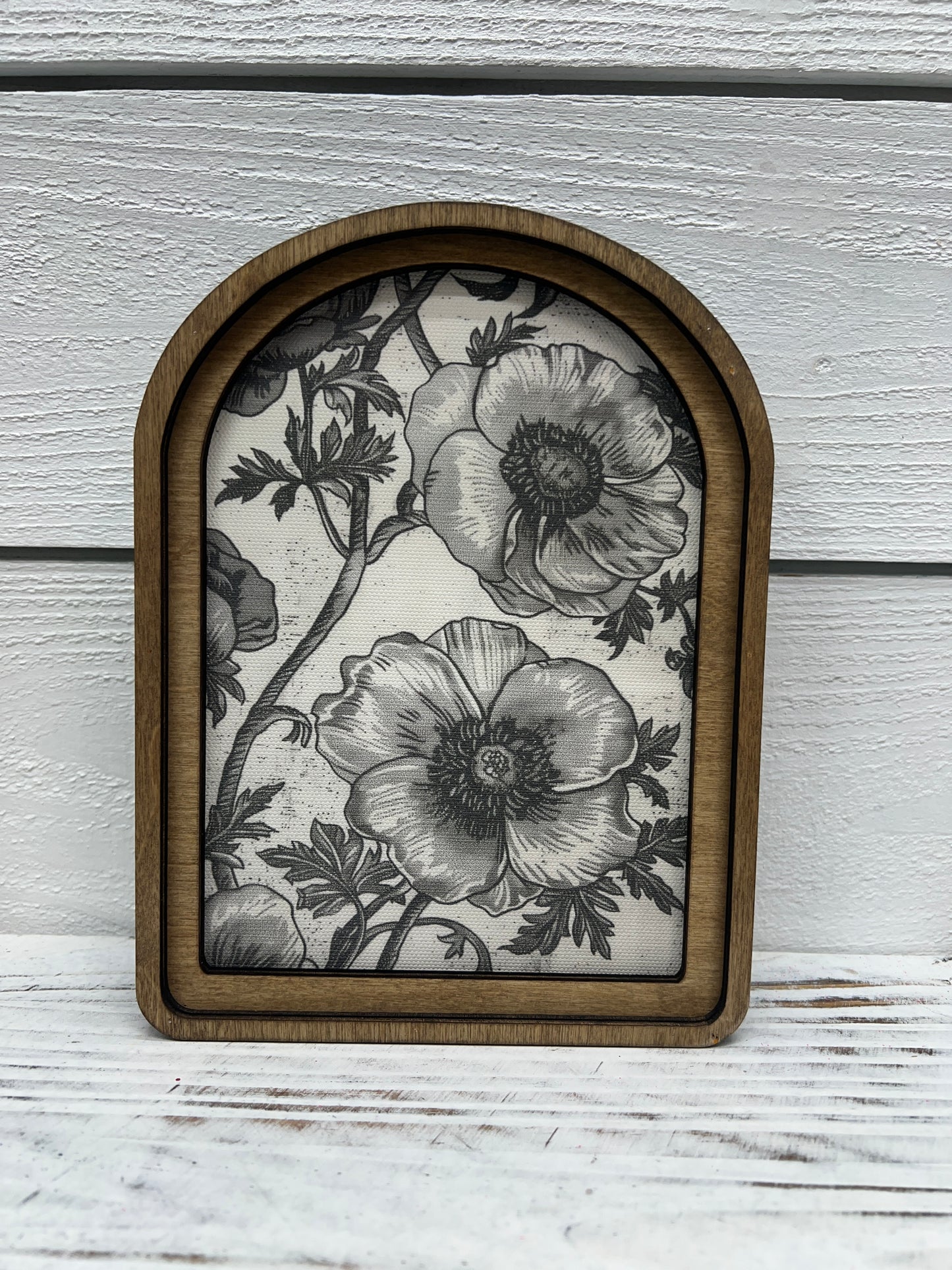 Double Wooden Frame Canvas Floral Art