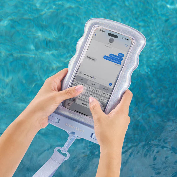 Case Mate Large Wavy Waterproof Floating Phone Pouch- Blue Mist Twinkle