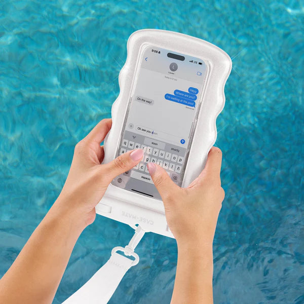 Case Mate Large Wavy Waterproof Floating Phone Pouch- Ivory Twinkle
