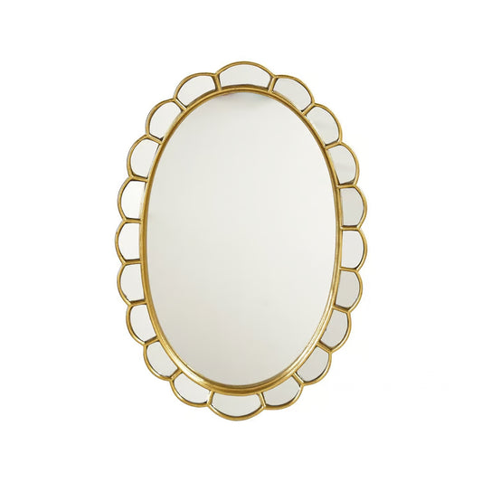 Hazel Mazel Resin Scalloped Wall Mirror With Gold Finish