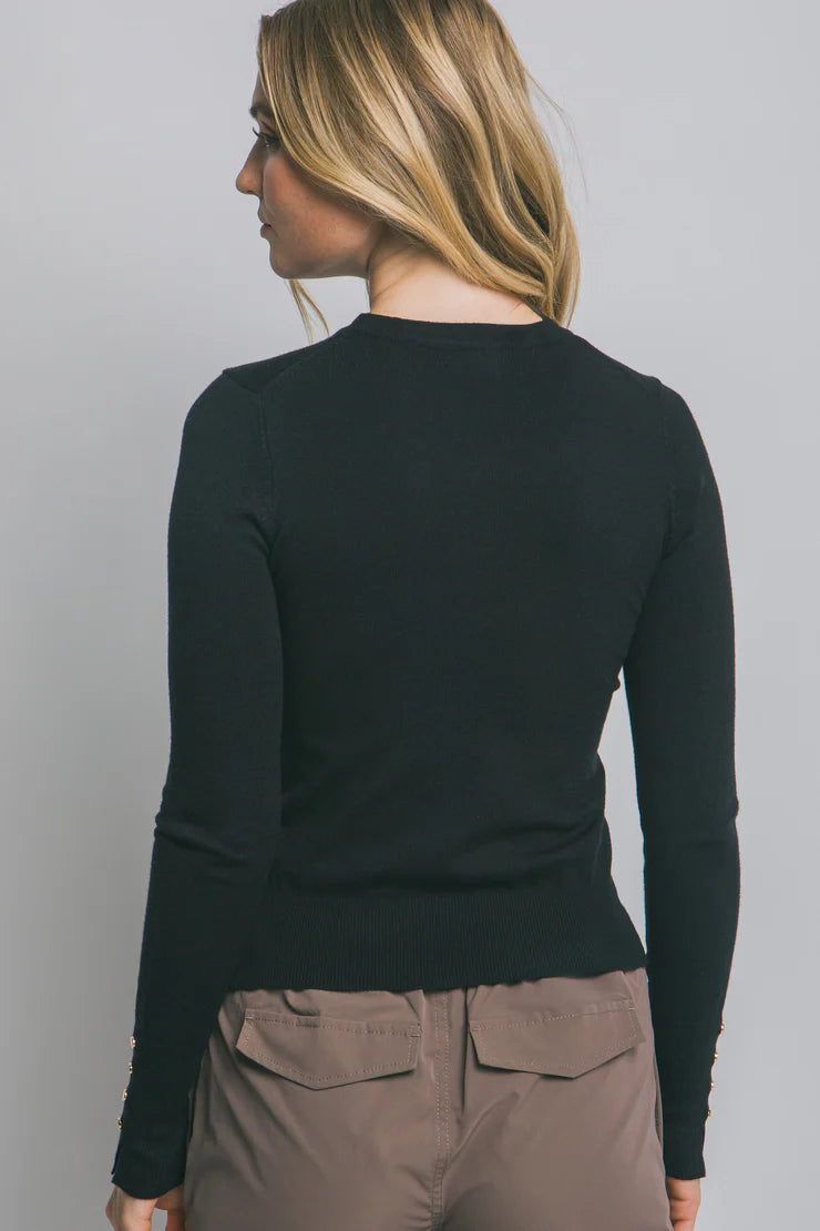 Fitted Button Sleeve Sweater