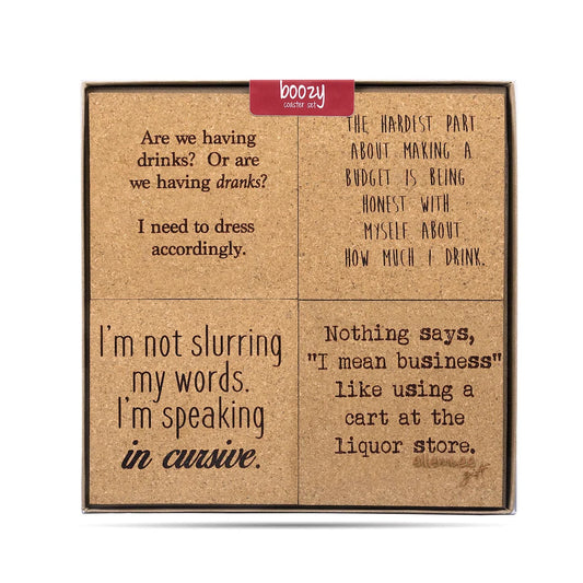 4 Pack Funny Cork Coasters