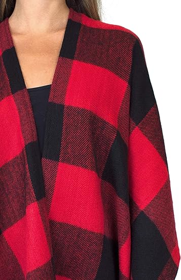 Red/ Black Buffalo Poncho