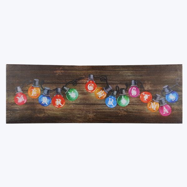 Canvas Christmas Lights Art with LED Colored Lights