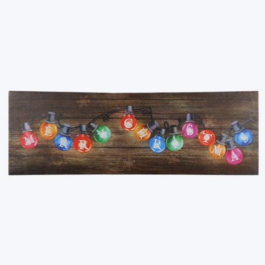 Canvas Christmas Lights Art with LED Colored Lights