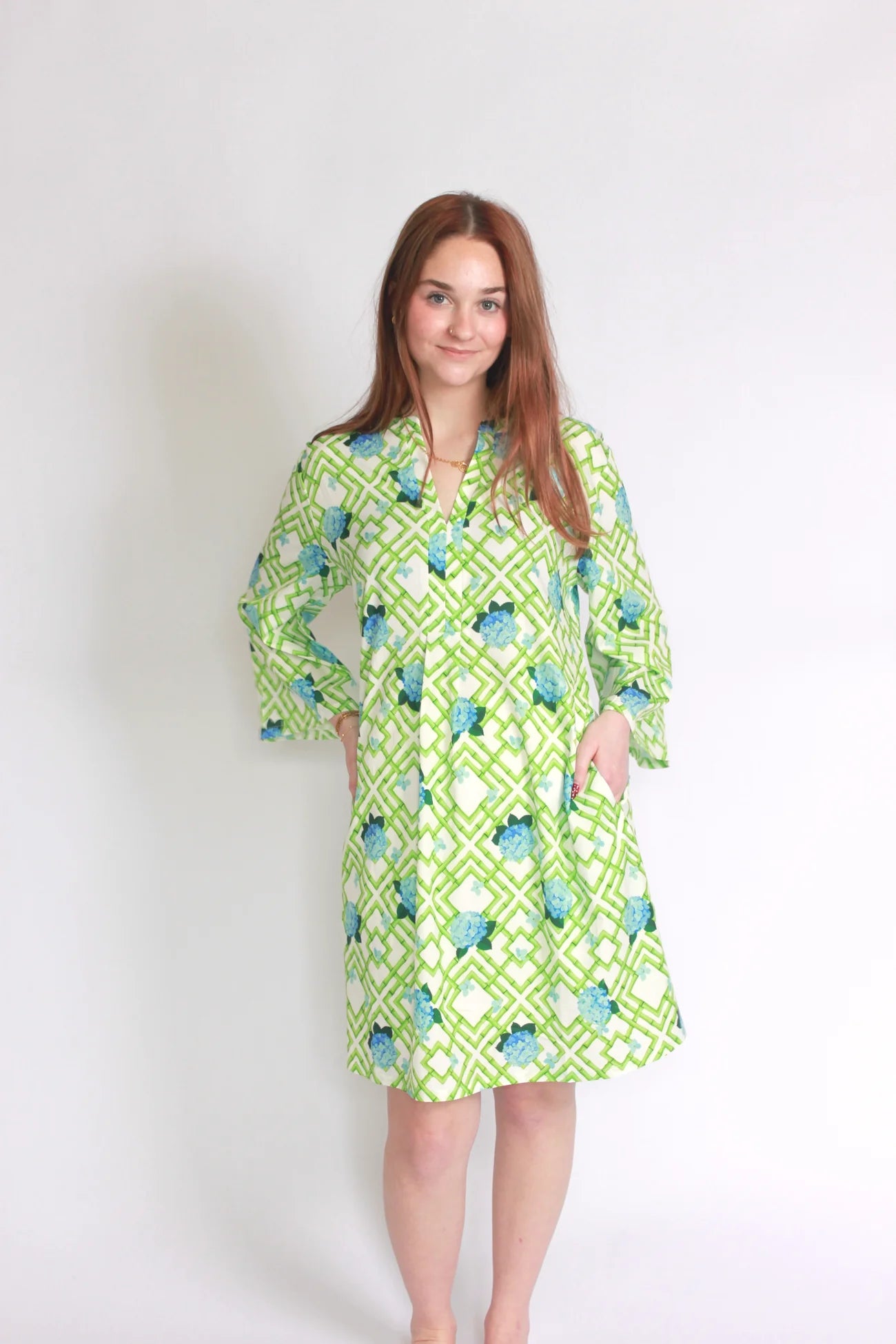Mira Vibrant Summer Print Dress with 3/4 Sleeves & Breezy Fit