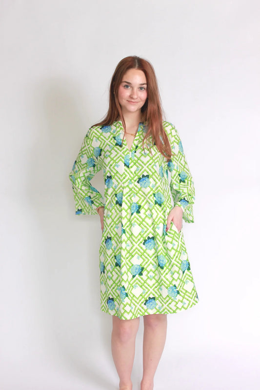 Mira Vibrant Summer Print Dress with 3/4 Sleeves & Breezy Fit