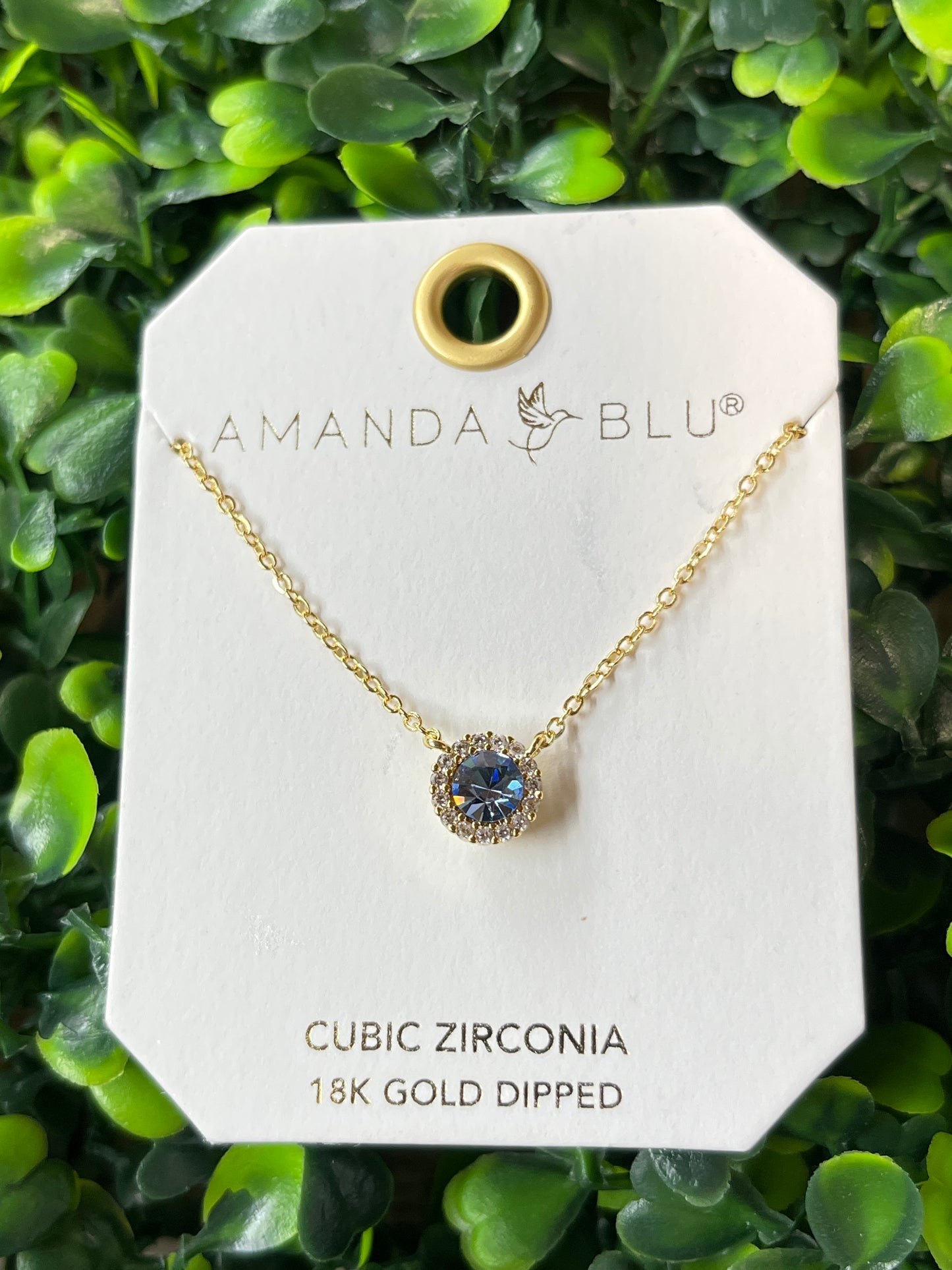 Gold & Blue Halo Necklace