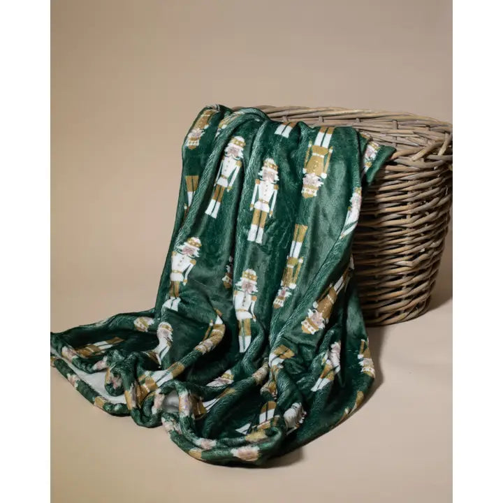 Dark Green/Multi Alpine Nutcracker Throw Blanket