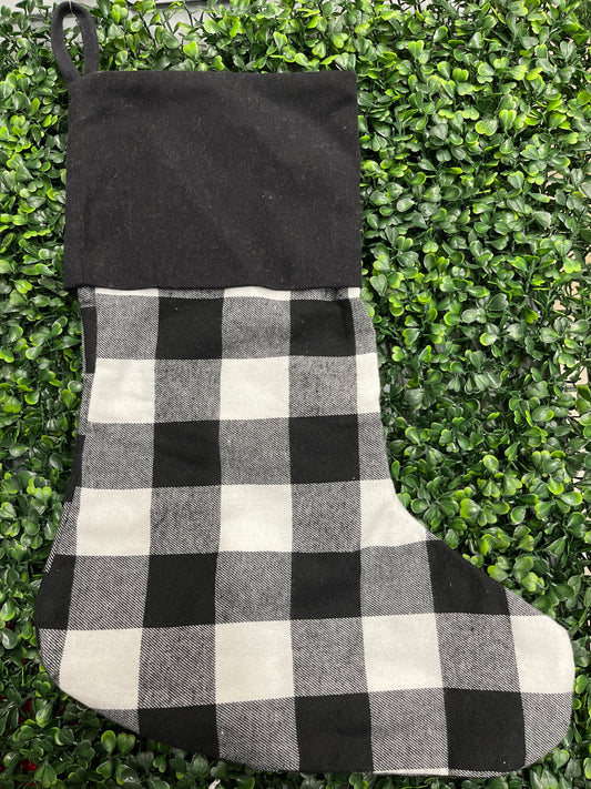 Black And White Buffalo Plaid Stocking