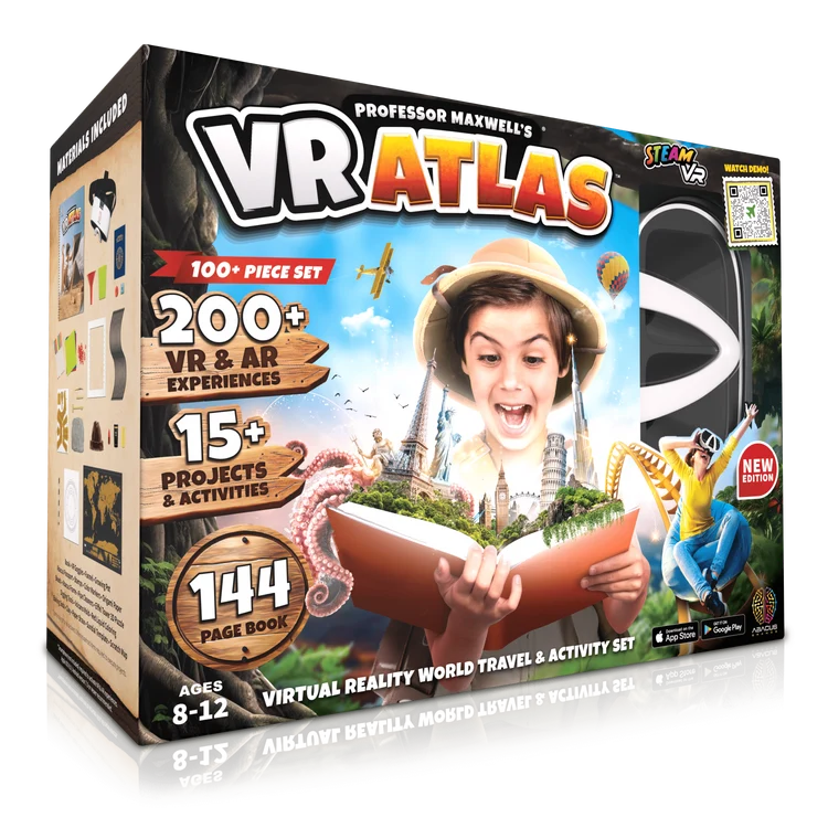 Professor Maxwell's Virtual Reality World Travel Activity Kit- VR Atlas