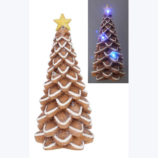 Resin Gingerbread Tree With LED Lights