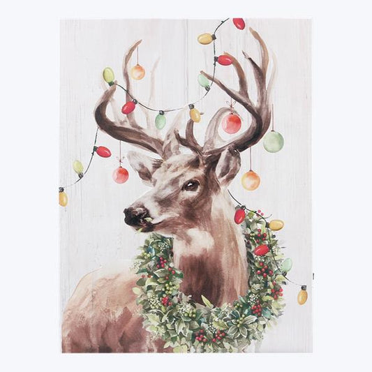 Christmas Deer Canvas Picture With LED LIghts