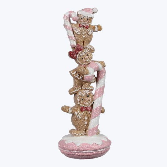 Glitter Resin Stacked Gingerbread Statue