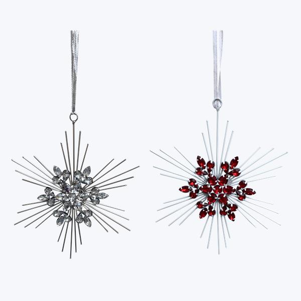 Metal & Acrylic Beaded Snowflake Ornament