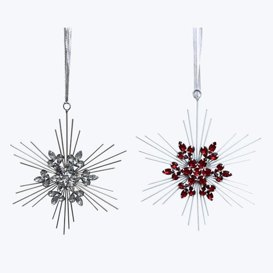 Metal & Acrylic Beaded Snowflake Ornament
