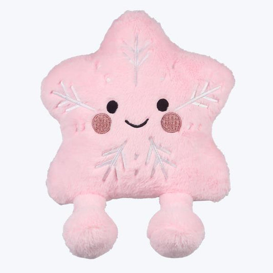 Pink Plush Snowflake Pillow