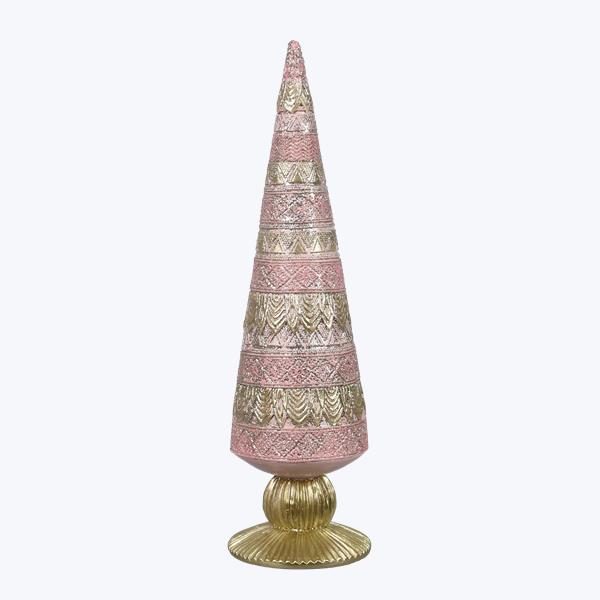 Pink & Gold Cone Christmas Tree