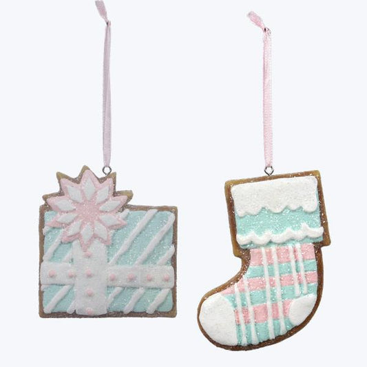 Pastel Glitter Gingerbread Ornaments