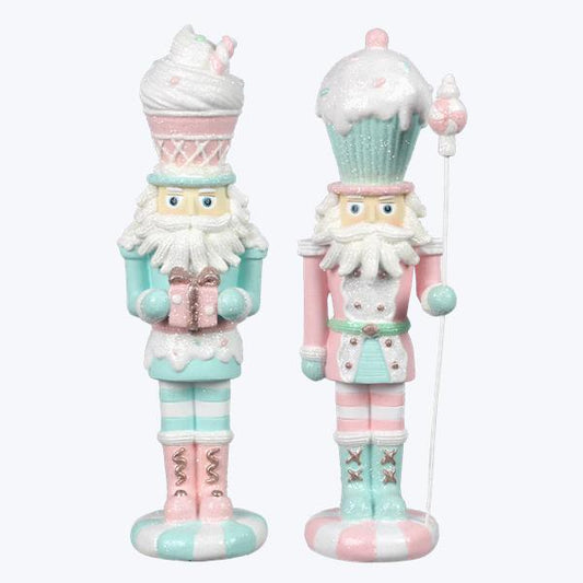 Pastel Glitter Resin Nutcracker Figurines