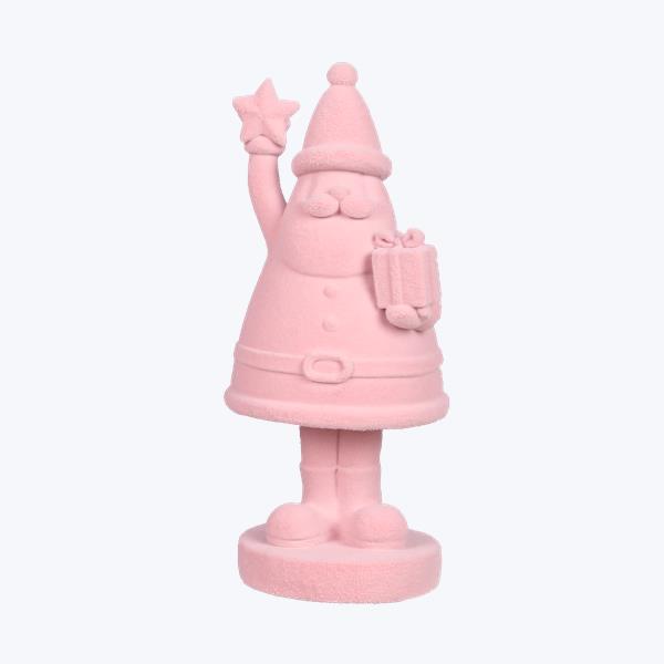 Pink Velvet Santa Figurine