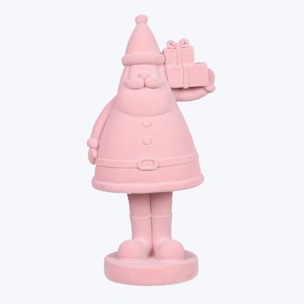 Pink Velvet Santa Figurine