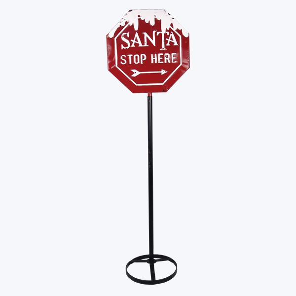 Metal Santa Stop Here Sigh