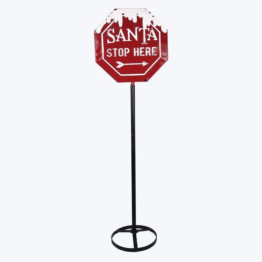 Metal Santa Stop Here Sigh