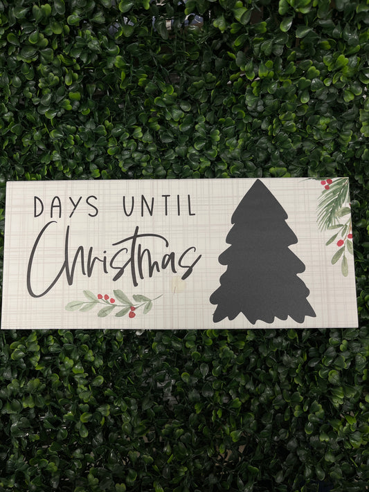 Days Until Christmas Chalk Board Block
