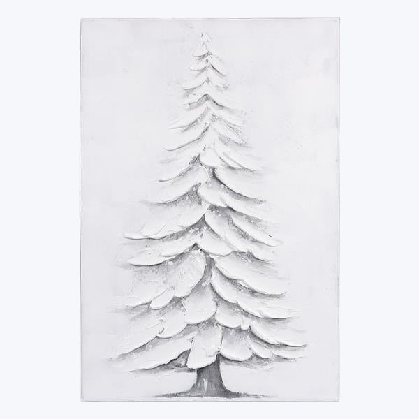 White Christmas Tree Canvas Picture