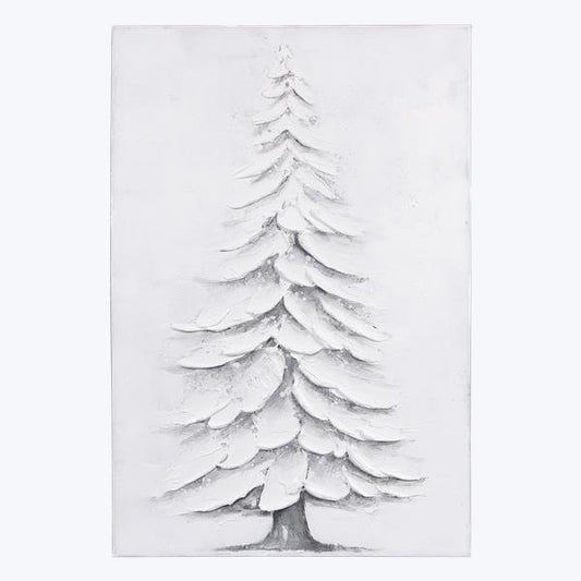 White Christmas Tree Canvas Picture