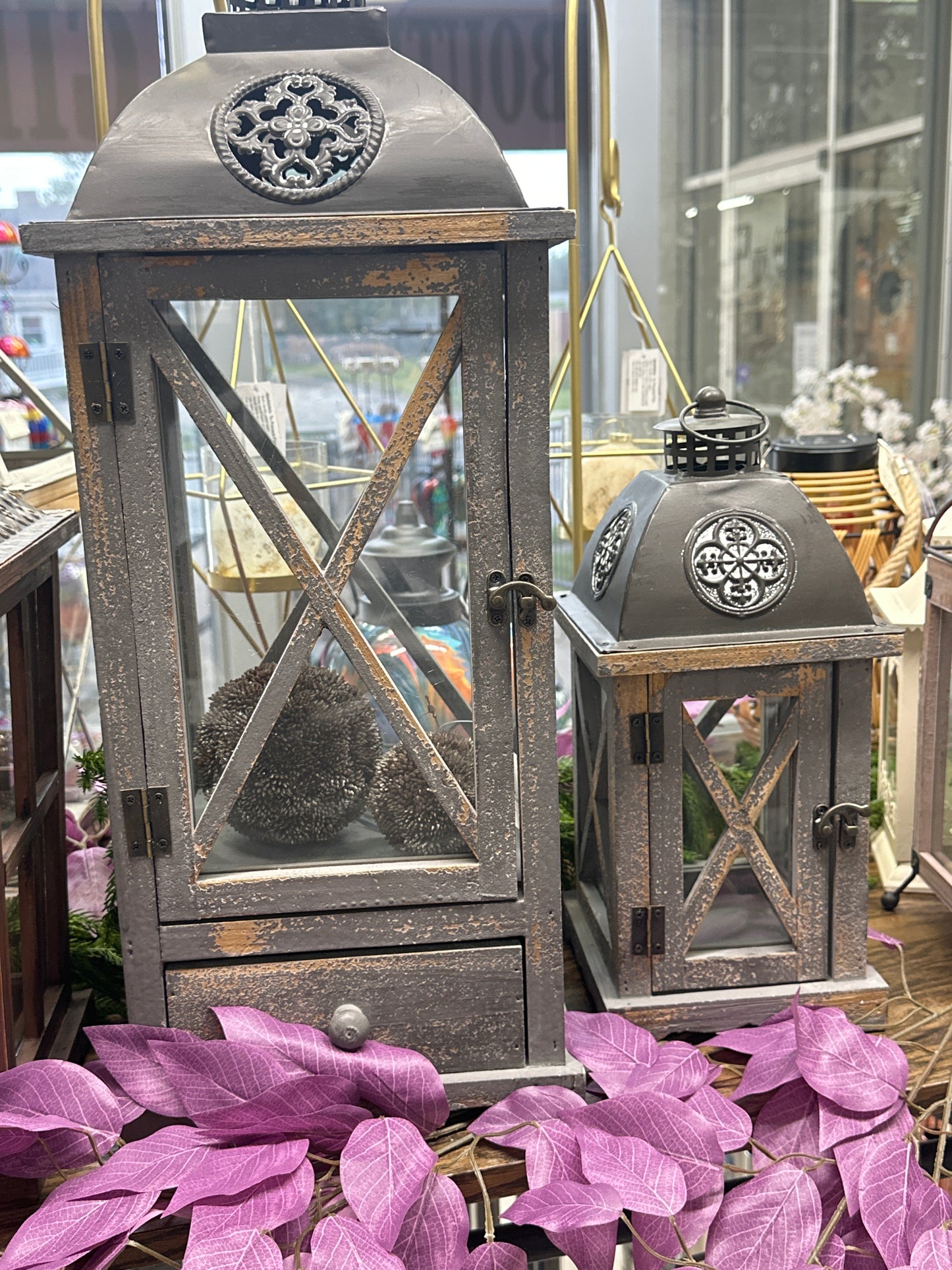 Jasper Wood & Metal Drawer Lantern
