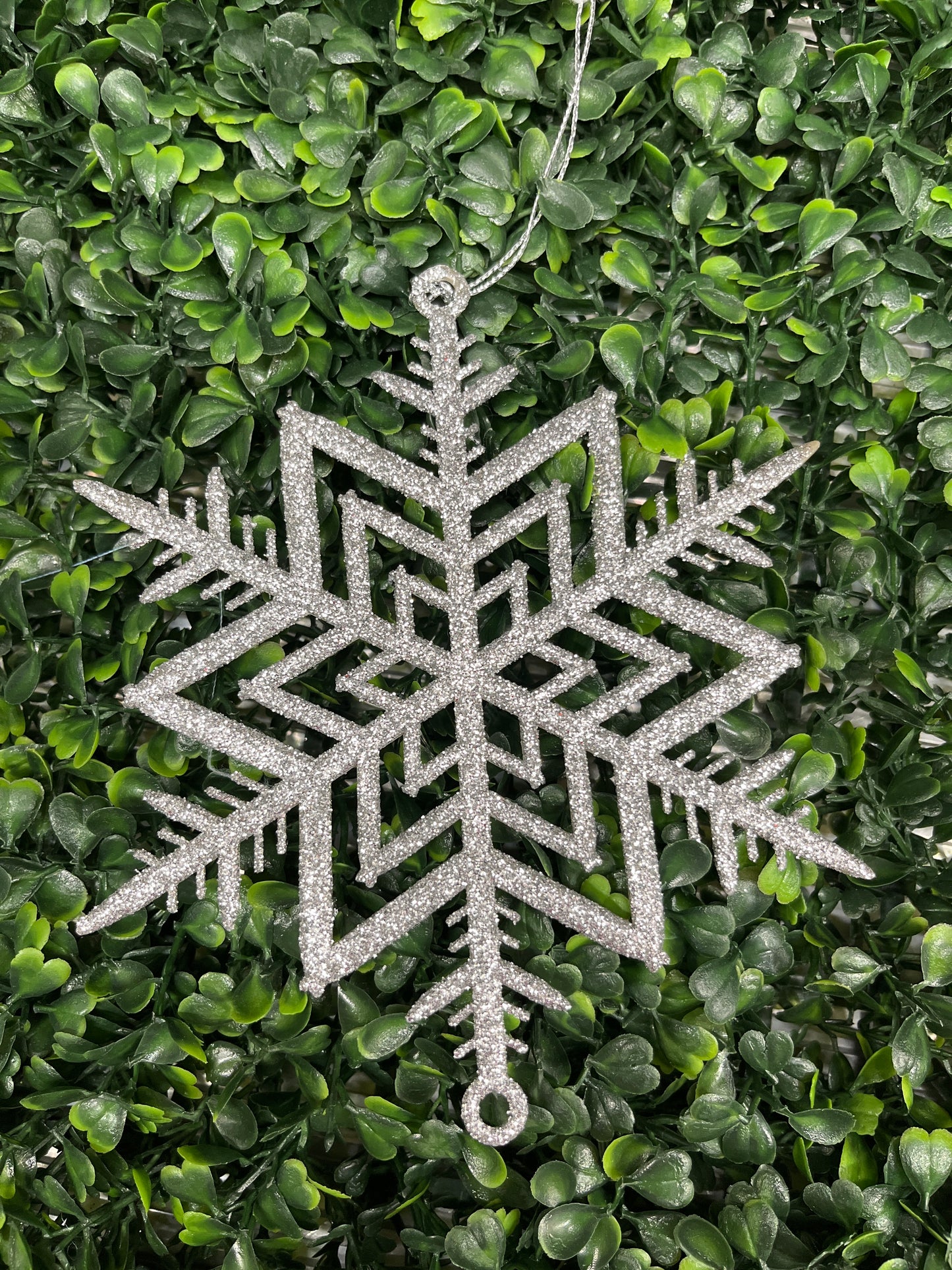 Large Silver Glitter Snowflake Ornament