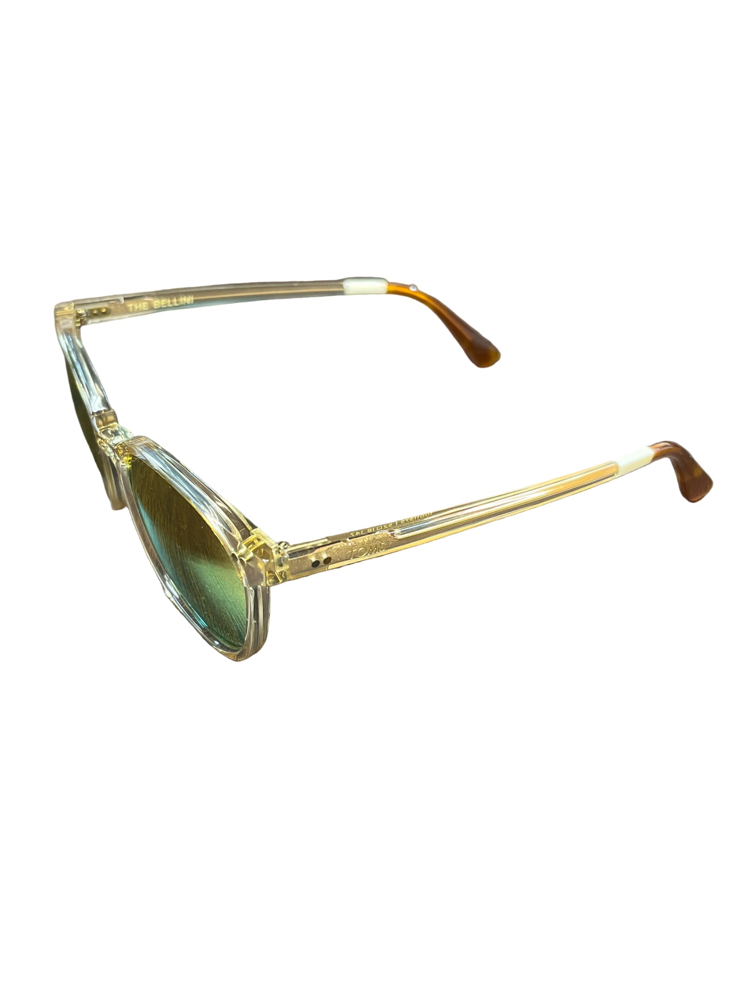 TOMS Bellini Sunglasses- Champagne Crystal Frame With Rose Mirror Lens