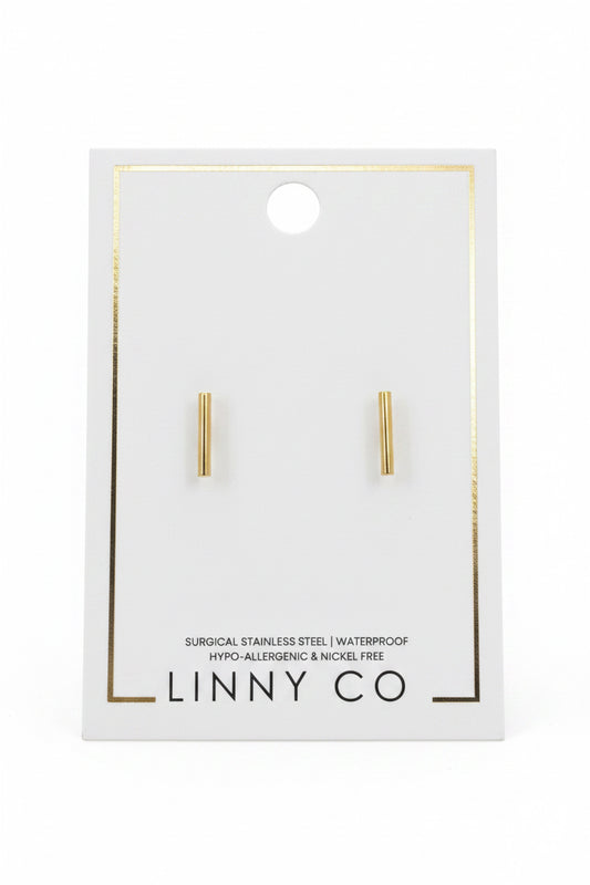 Linny Co Screw Back Stud Earrings- Perry Gold