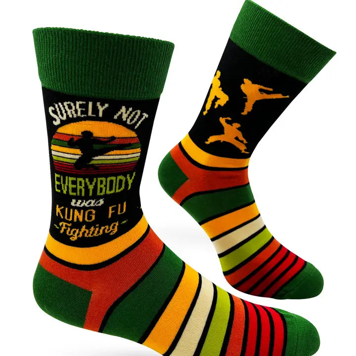 Surely Not Everybody Was Kung Fu Fighting Men's Crew Socks