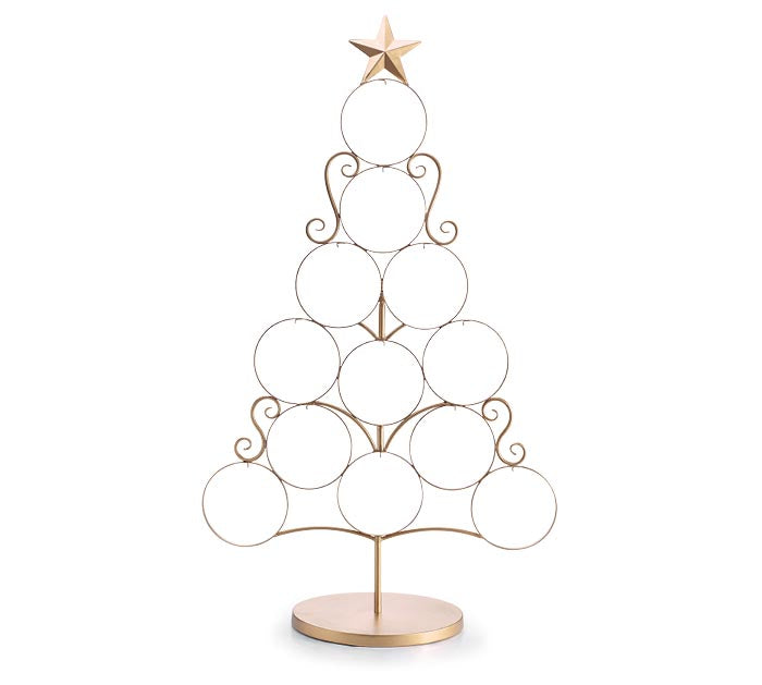 Gold Metal Ornament Display Tree