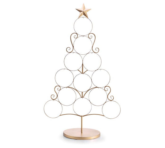 Gold Metal Ornament Display Tree